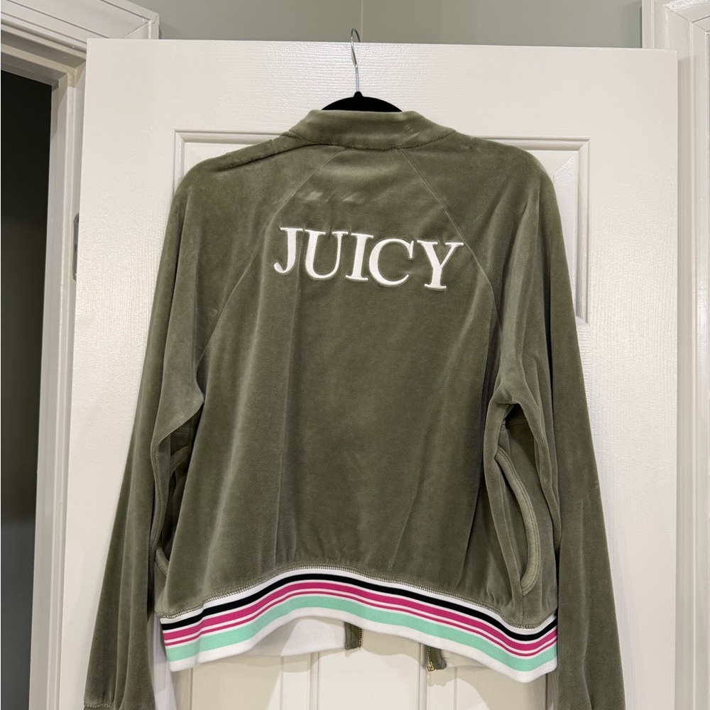 Juicy Couture Olive Green Velour Jacket